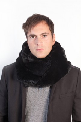 Black rex fur stole - scarf